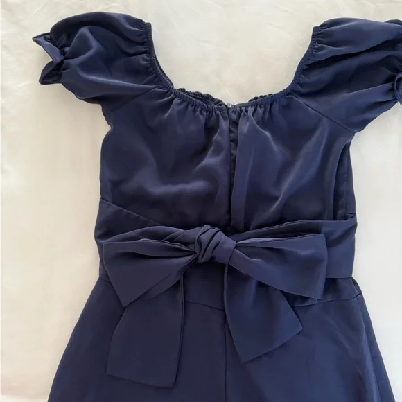 Elegant Navy Blue Dress - Picture 2 of 4